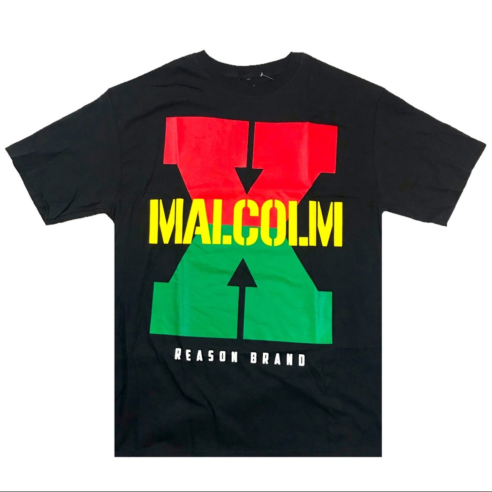 Men’s “Malcolm X” tee. Sizes S, M, and L.
